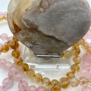 Flower Agate Heart Shaped Crystal